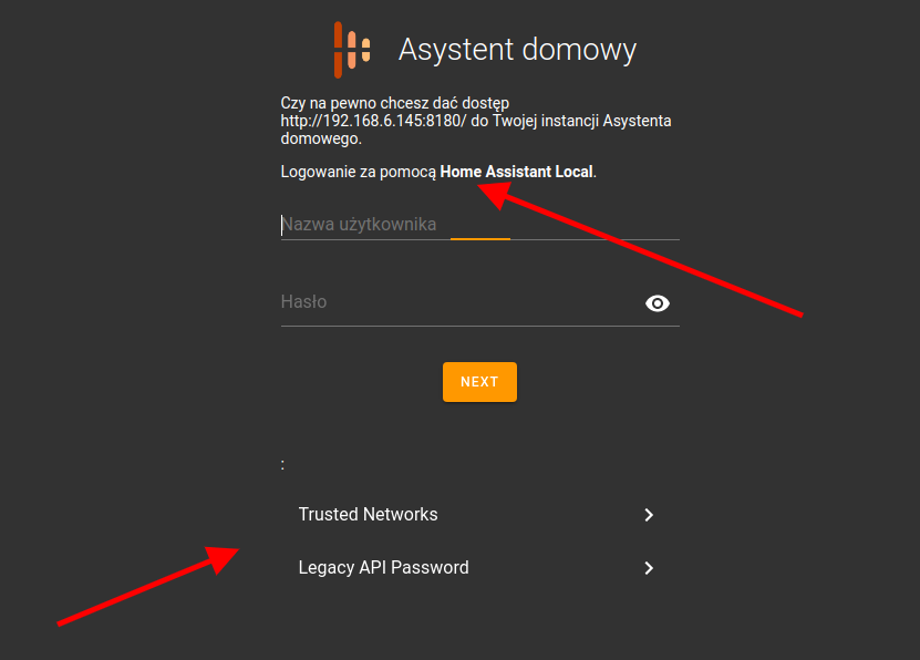 Logowanie w sieci lokalnej
