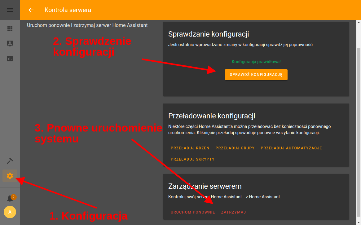 Sprawdzenie konfiguracji