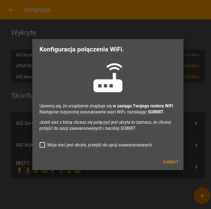 Konfiguracja WiFi